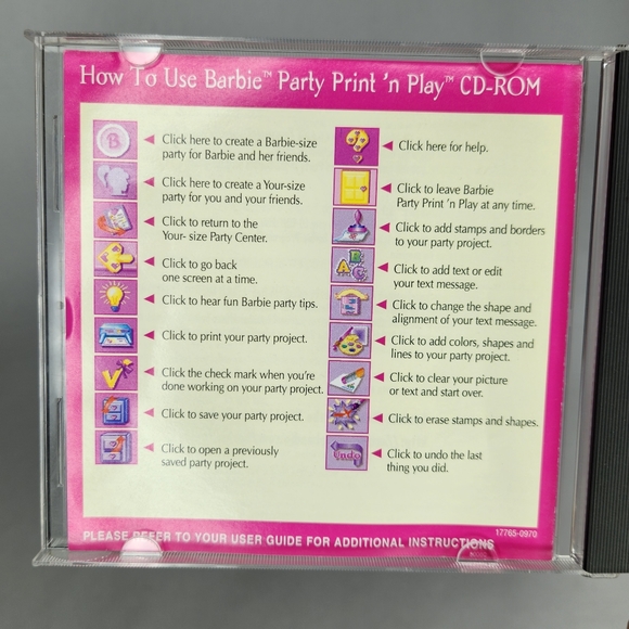 Vintage 1997 Barbie Print 'n Play CD-ROM PC Design Creator Game - Picture 2 of 4